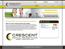 Tablet Screenshot of crescentmedicalplans.com
